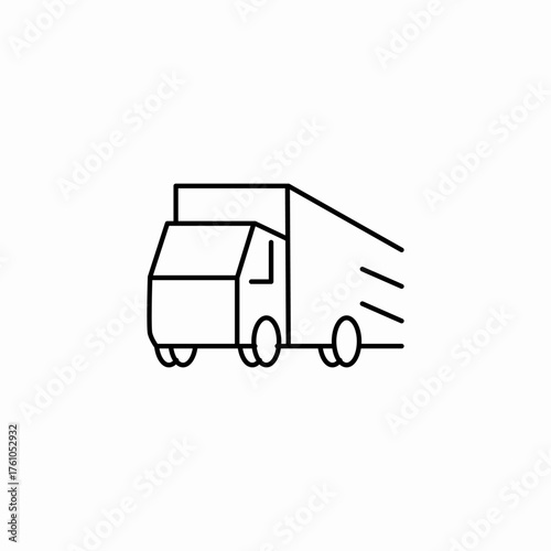 speeding freight truck icon sign vector