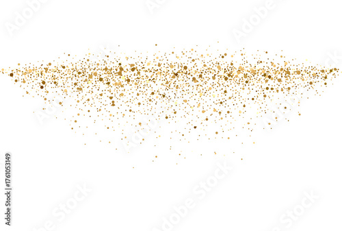 The dust sparks and golden stars shine with special light. Vector sparkles on a transparent background Glitter golden star and light wave. Christmas Holiday banner with glow particle Set spark glitter