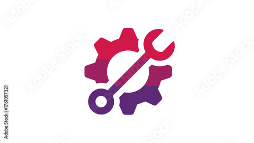 Modern Gear and Wrench Icon Design for Setup, Repair, Service, Engineering, and Maintenance Concepts