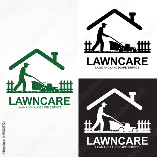 Professional Lawn Care Logo Design | Landscaping, Gardening, and Yard Maintenance Service Vector Icon