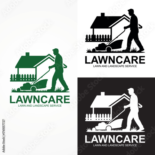 Professional Lawn Care Logo Design | Landscaping, Gardening, and Yard Maintenance Service Vector Icon