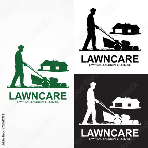 Professional Lawn Care Logo Design | Landscaping, Gardening, and Yard Maintenance Service Vector Icon