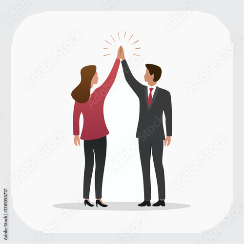 Business partners high five success vector