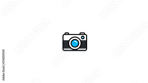 Modern Flat Design Camera Icon, Simple Photography Symbol, Digital Device Graphic for Web and App UI