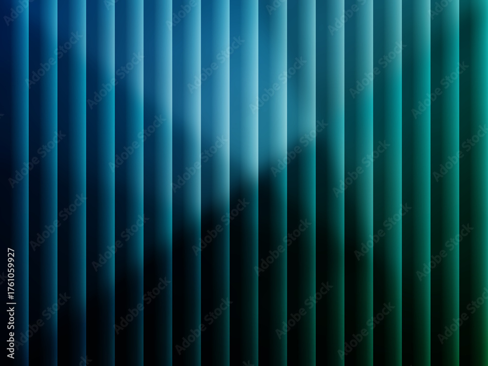 Obraz premium Blue and Green Vertical Blinds Gradient Textured Backdrop Abstract Stripes