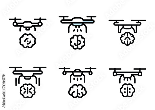 Abstract representation of drone usage for various brain related activities