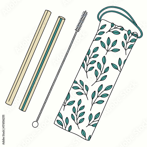 Vector art of reusable straw