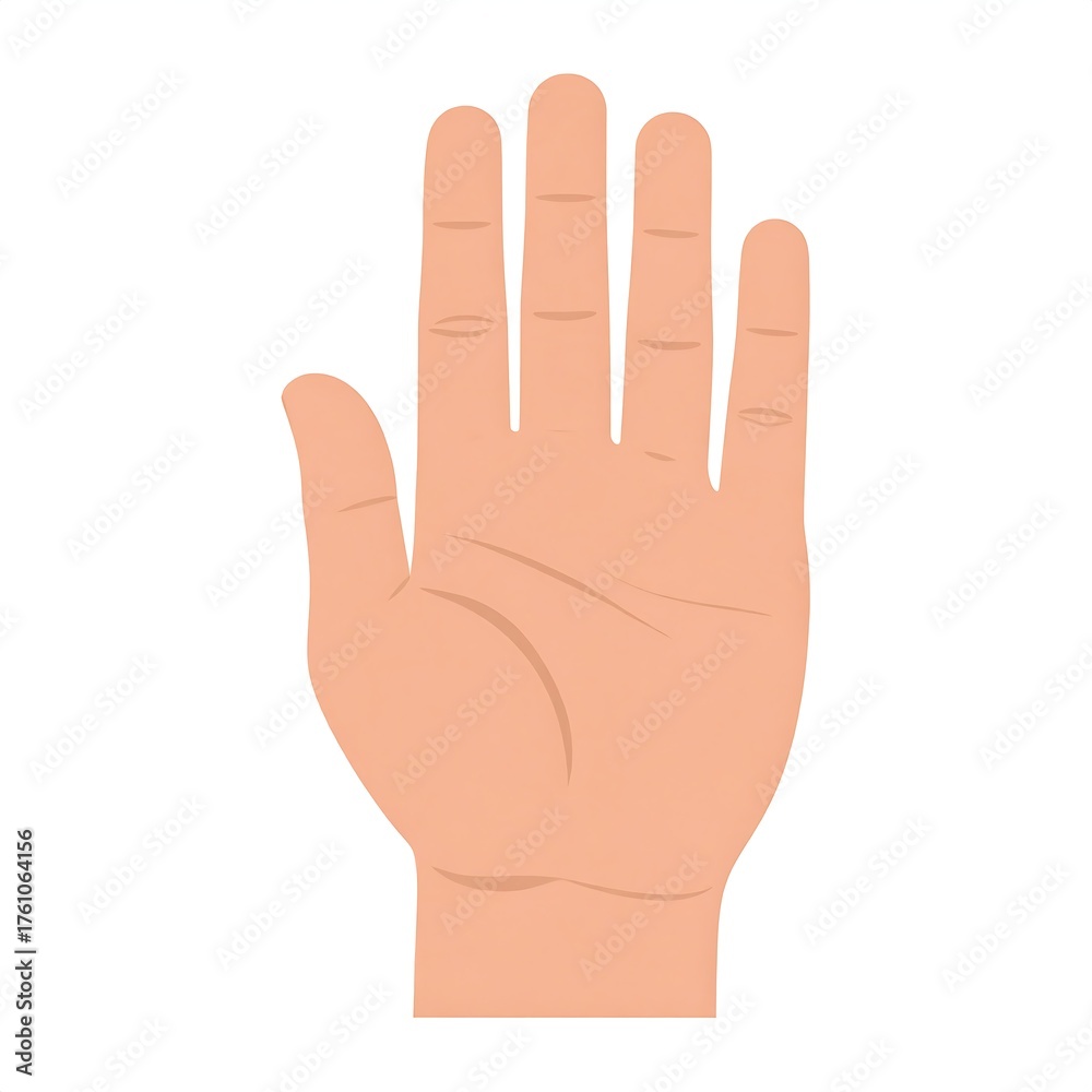 Fototapeta premium Hand palm up, light peach color