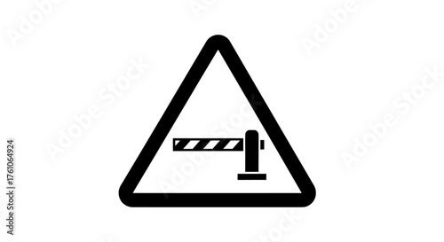 Warning Sign for Barrier Ahead Traffic Control Symbol.