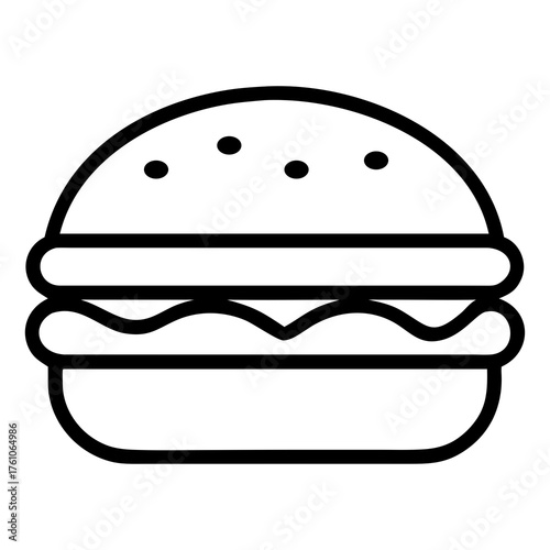 Minimalist vector illustration of a hamburger on a white background . clean and modern flat design
