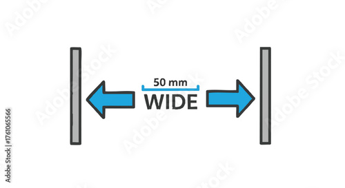 Wide measurement outline icon vector
