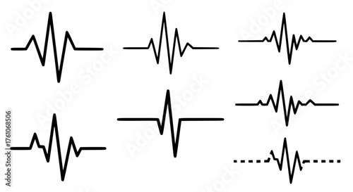 collection of seismic wave patterns and earthquake signal charts