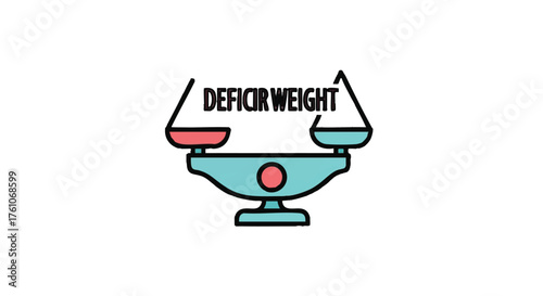 Underweight deficit scale outline icon vector
