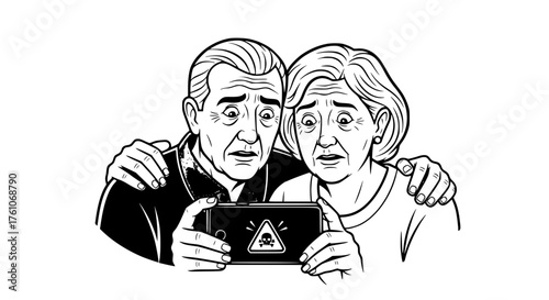 Elderly couple distressed by alarming mobile phone notification