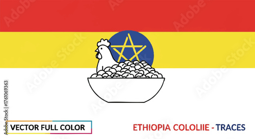 Ethiopian doro wat chicken outline icon vector
