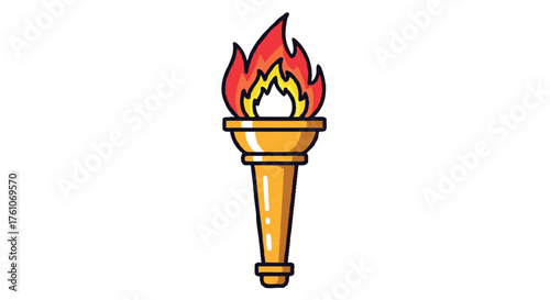 Champion torch outline icon vector
