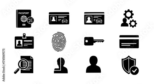Collection of Security And Identification Icons Vector Set