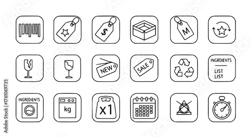 Collection of Product Packaging and Shipping Icons
