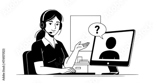 Customer Support Representative Assisting Online With a Question