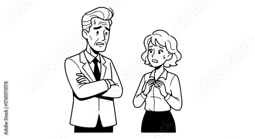 Concerned couple facing a difficult decision together