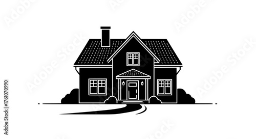 Classic House Exterior with Front Yard Path