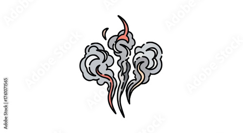 Smoky smell outline icon vector
