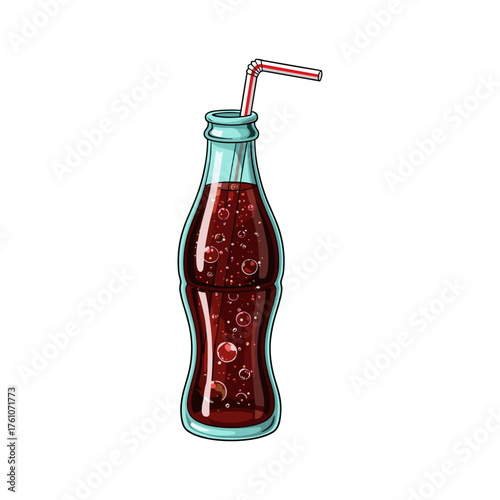 Carbonated beverage, Soda, Fast food icon logo flat vector design