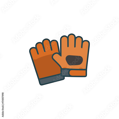 Exercising gloves, Gym stuff icon logo flat vector design