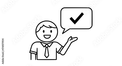 Successful outcome confirmed by person speaking idea