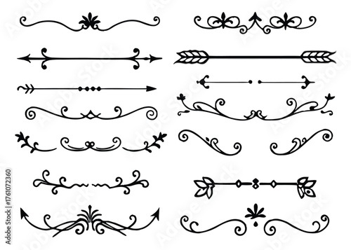 Vector art of collection of decorative dividers