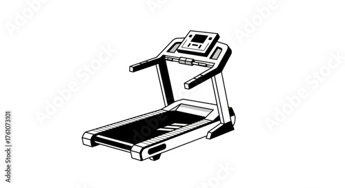 Treadmill Machine Illustration for Fitness and Exercise.