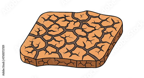 Dry texture surface crack outline icon vector

