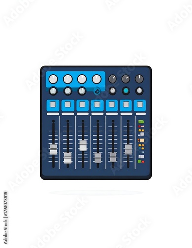 Flat audio mixer graphic