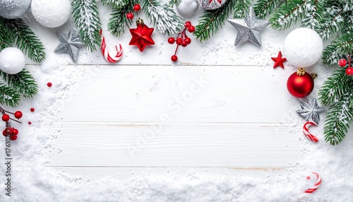 christmas background with christmas tree and decorations