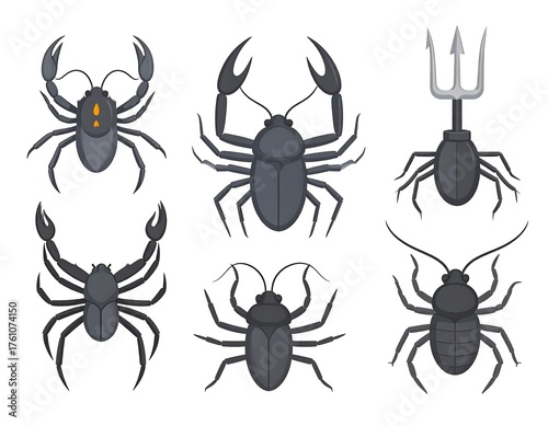 Flat design insects