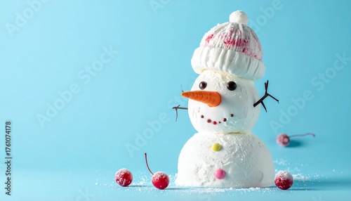 snowman on a blue background