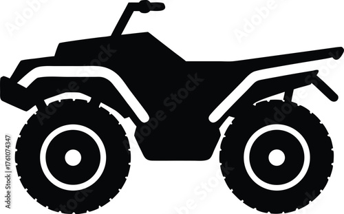 Simple quad bike icon. Extreme sports transport silhouette vector.