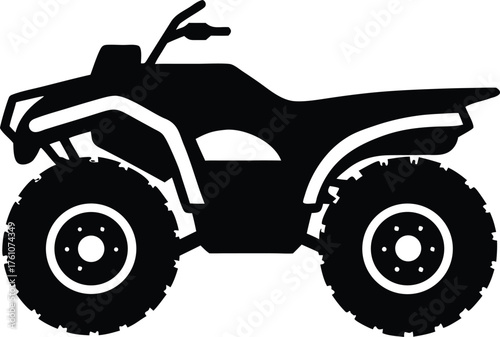 Simple quad bike icon. Extreme sports transport silhouette vector.