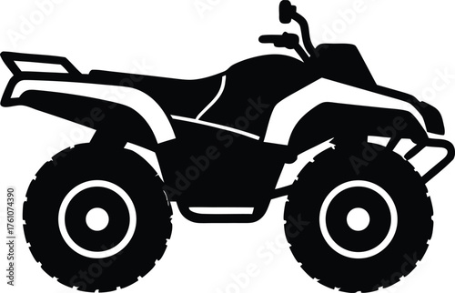 All-terrain vehicle silhouette. Quad bike motorsports vector symbol