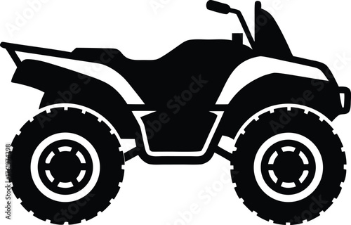 Simple quad bike icon. Extreme sports transport silhouette vector.