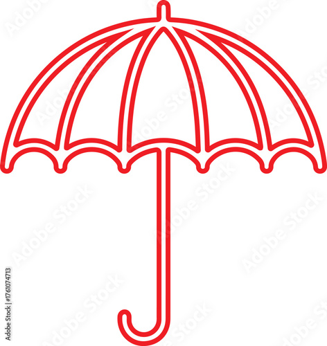 Set of umbrellas, Set of beach umbrella and chair icons isolated on white background,Umbrella icon set. Vector illustration.