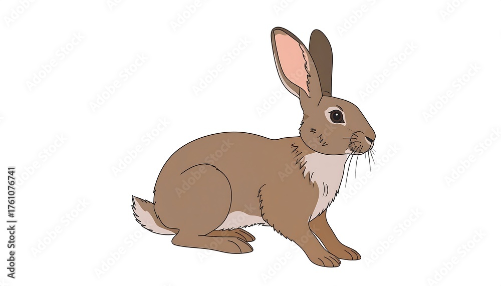 Fototapeta premium Outlined brown rabbit