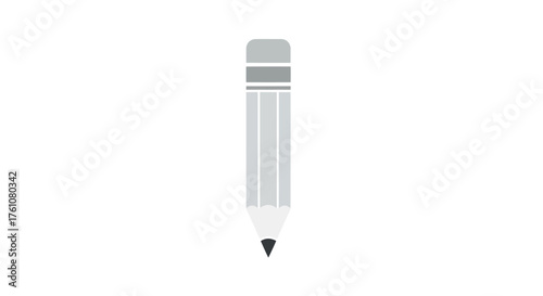 A simple gray pencil with a sharpened black graphite tip and an eraser.