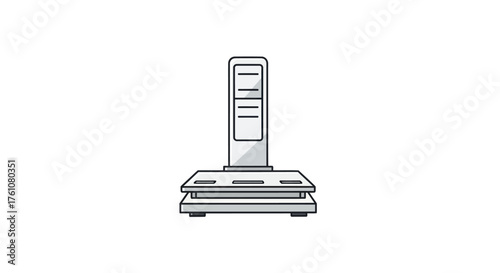 Simple Black and White Illustration of a Weight Scale.