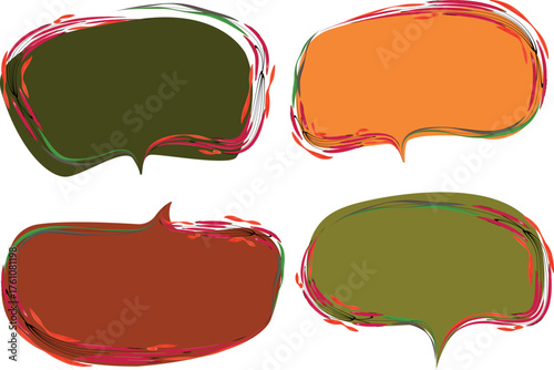 autumn fall colors decorative ornate speech bubbles banners