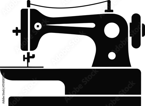Classic Sewing Machine Icon for Tailoring and Craft