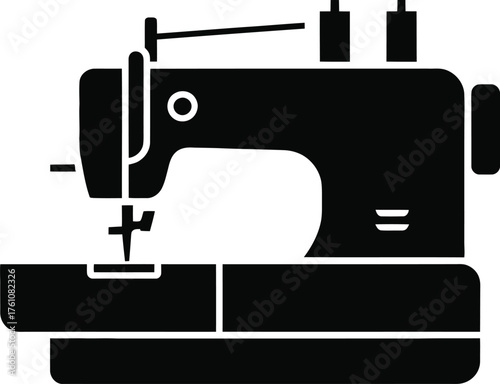 Detailed Sewing Machine with Thread Spools Icon