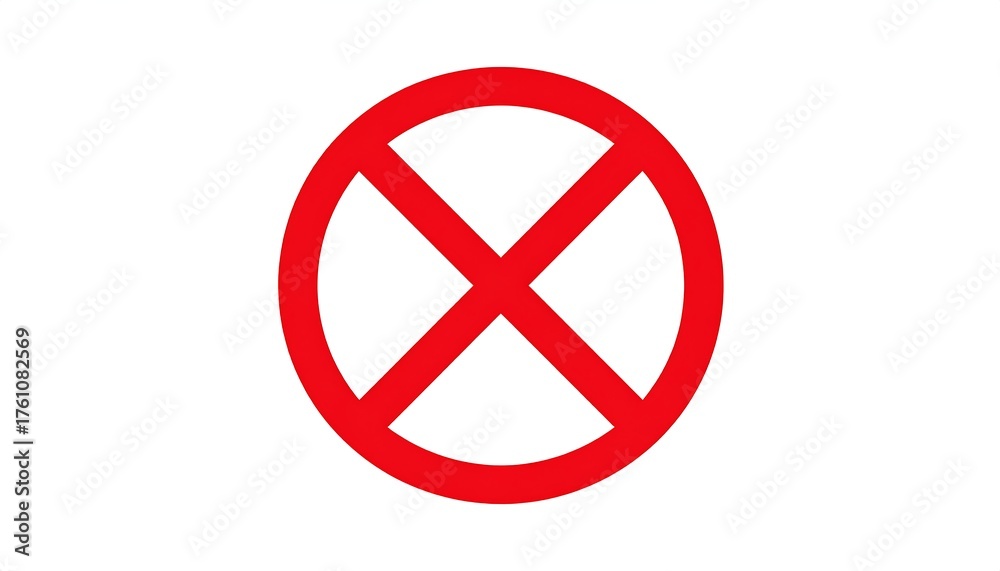 Fototapeta premium Red circle with a white cross