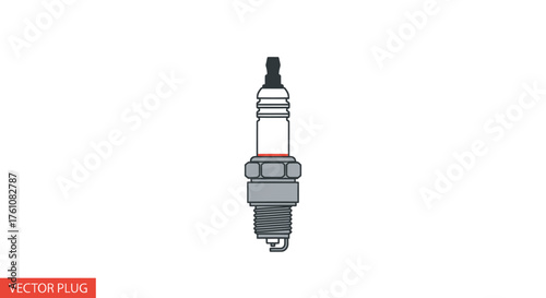 Detailed Illustration of a Single Spark Plug Component.
