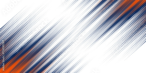 Dots halftone orange and blue color pattern gradient grunge texture background. Dots pop art comics sport style vector illustration halftone. modern